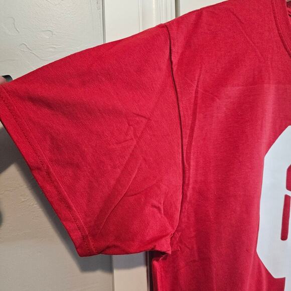 Oklahoma University OU T-Shirt Mens Medium Red White Only One Horns Down Sooners - Picture 4 of 6